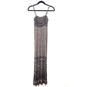 Soma Intimates Empire Waist Printed Maxi Dress - Taupe/Black S